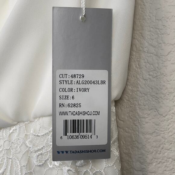 Tadashi Shoji Lilo Back Drape Wedding Gown Ivory 6 Elegant Formal Bridal - Picture 9 of 15